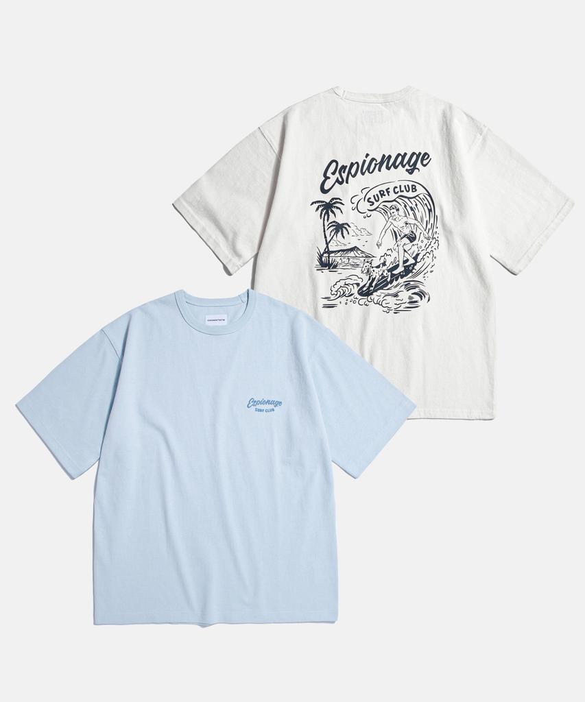 ESPIONAGE Surf Club Heavyweight Tee Off White