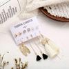 6Pcs/Set Bohemia Women Tassel Hook Earrings Ear Stud Set Jewelry Accessories