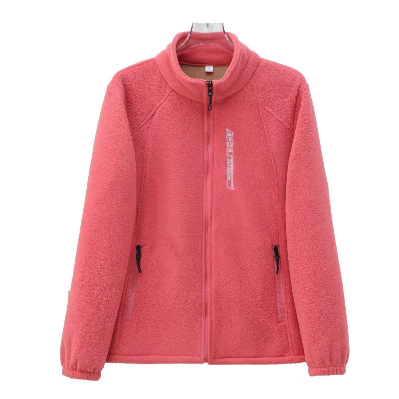 Herbst- und Winter-Polarfleecejacke Damen Dick Lässig Locker Pullover Stehkragen Kurz Fleece Warmes Oberteil