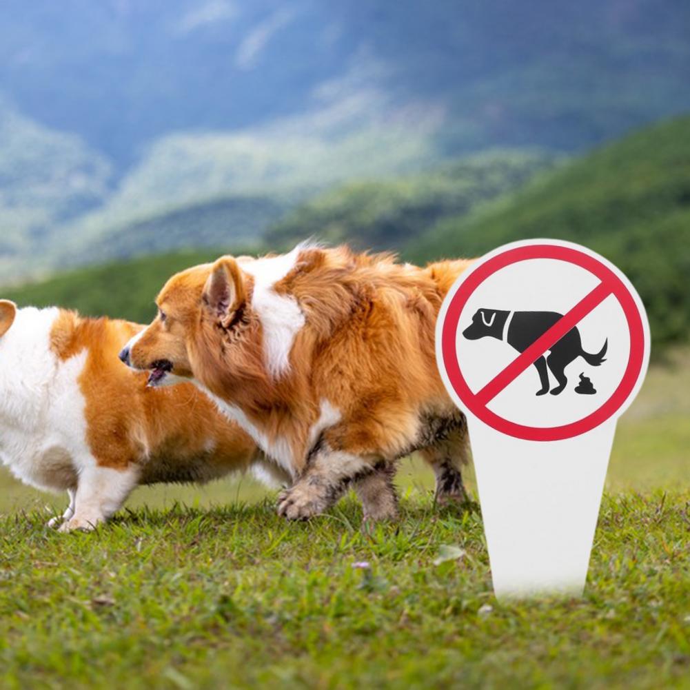 1/2/3Pcs 30*15cm No Dog Poop Sign Stake Double Sided Outdoor Garden Yard Stop Dog Pooping Warning Sign Spike Indicator Decor