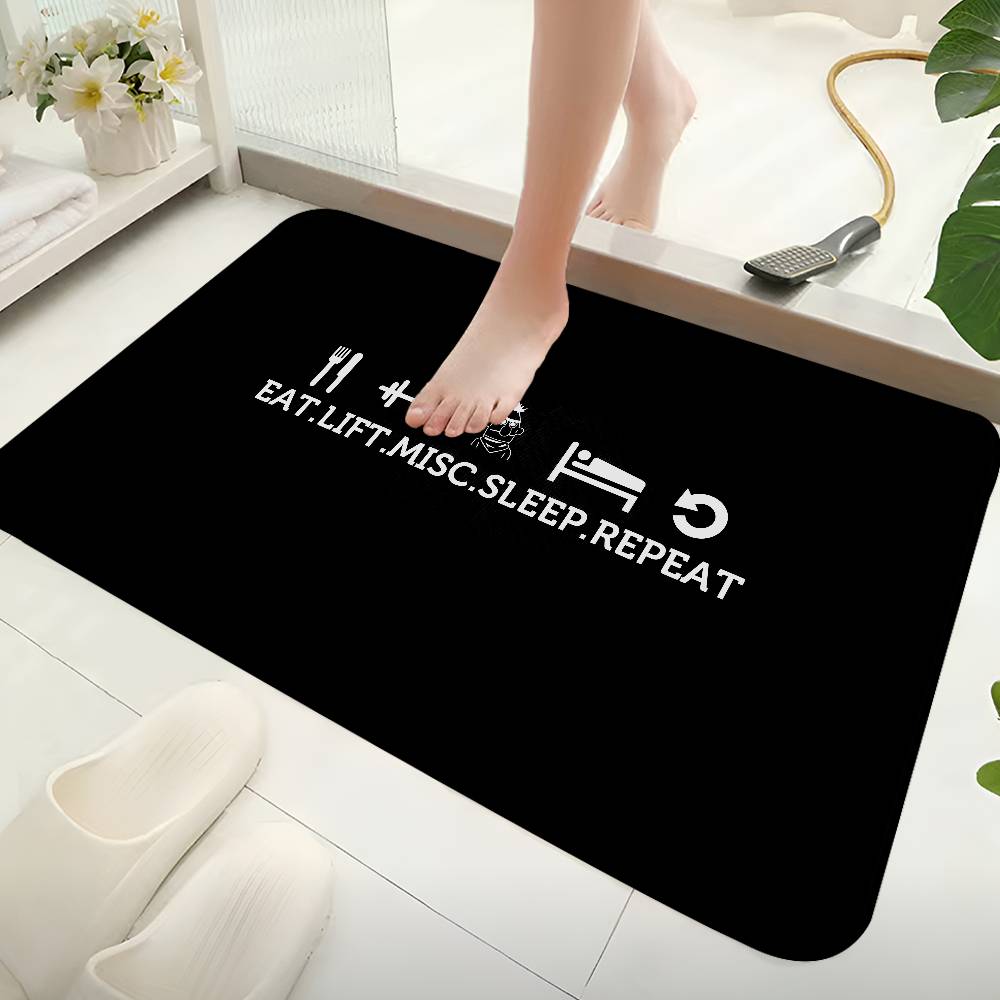 Bodybuilding Fitness Powerhouse Gym Hallway Carpet Non-Slip Laundry Room Mat Laundry Decor Balcony Child Living Room Toilet Rug