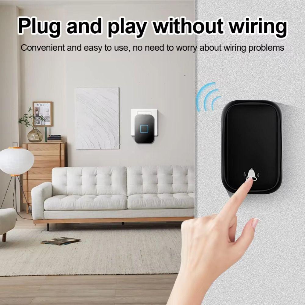 Waterproof Smart Doorbell 60 Chimes Door Chime Kit Long Range Welcome Doorbell  Remote Control