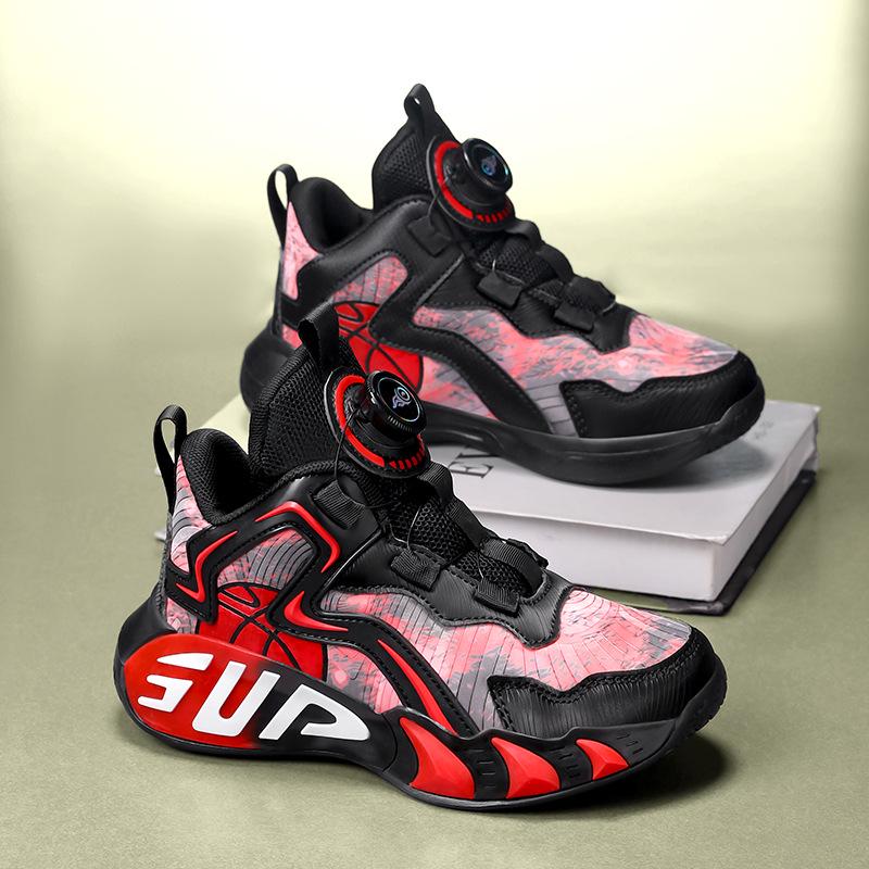 2025 Autumn/Winter Boys' Leather Sports Shoes with Velvet, Kids' Running and Basketball Sneakers