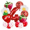 14Pcs Strawberry Fruit Balloons Fruit Themed Balloons Strawberry Latex Balloons Party Fruit Strawberry Theme Summer Party Decor