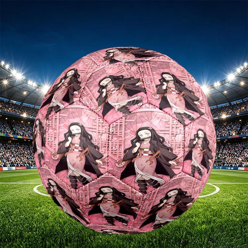 Demon Slayer Print Size 5 Soccer Ball, PU Wear Resistant Football for Match Training and Daily Practice, Birthday Gift for Soccer Fans