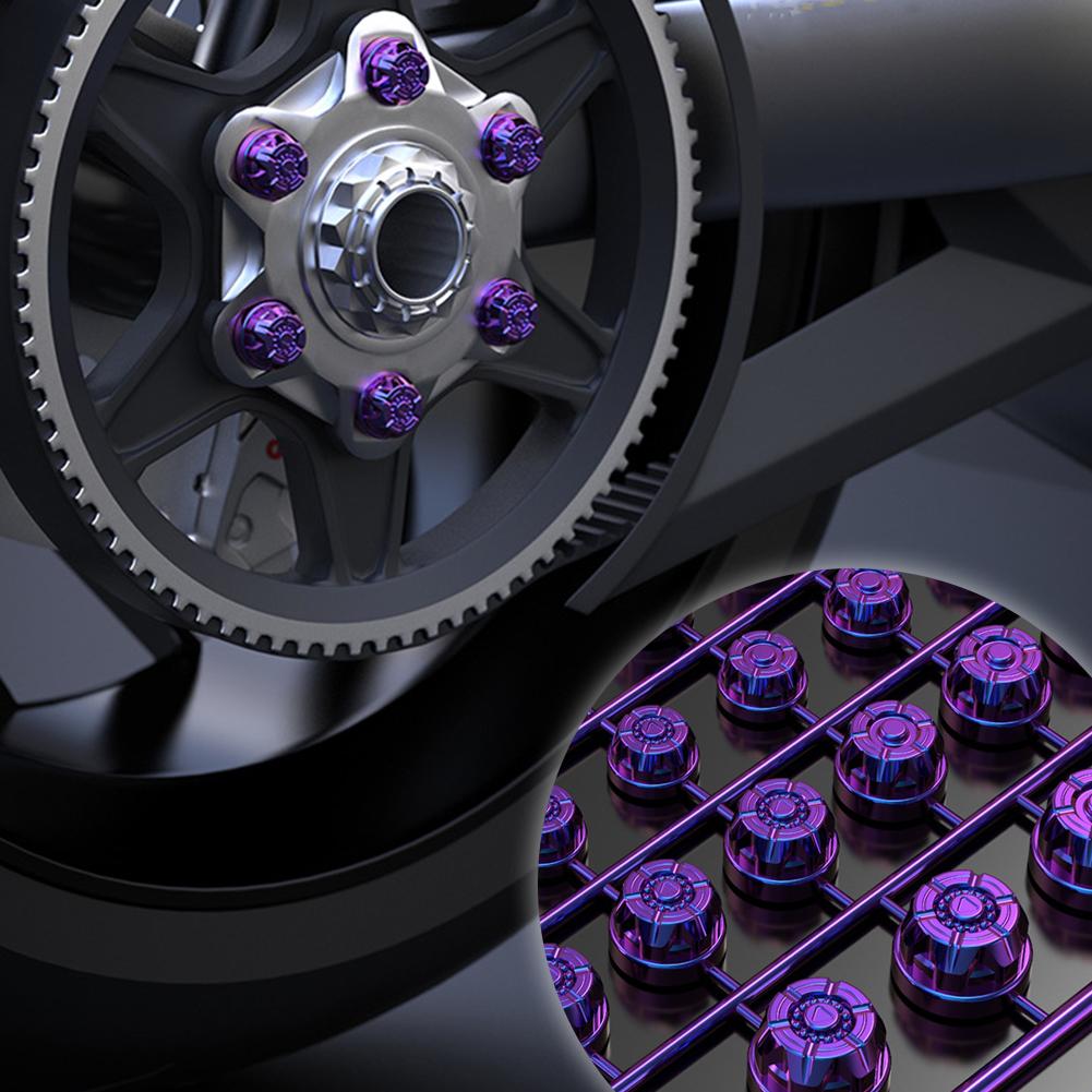 58PCS Universal Motorcycle Modification Engine Decor Outer Hexagonal Head Colorful Screw Cover Lug Nuts Motor Bike Accessories