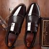 TEMU Men's Autumn/Winter Formal Leather Slip-On Shoes, Pointed Toe, for Business or Wedding.