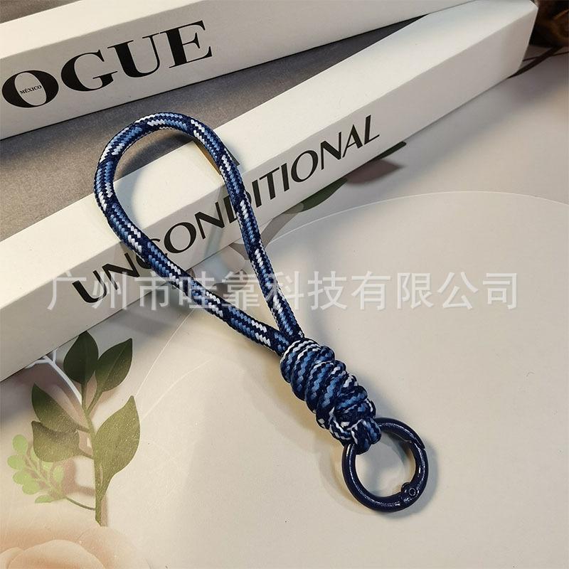 Color-blocked Knotted Mobile Phone Lanyard Creative Short Lanyard Keychain Lanyard Ring Detachable Anti-lost Lanyard 12CM