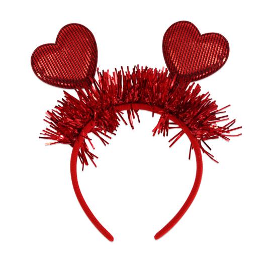 Opaska na Walentynki dla Kobiet Brokatowe Serce Miłości Dodatek do Włosów na Walentynki Ślub Urodziny Artykuły na Imprezę