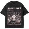 2026 Hot Product Washed T Shirts Horror Silent Hill Heavens Night Hip Hop T-Shirt Street Streetwear Short Sleeve Printed Tops Tees Men Women