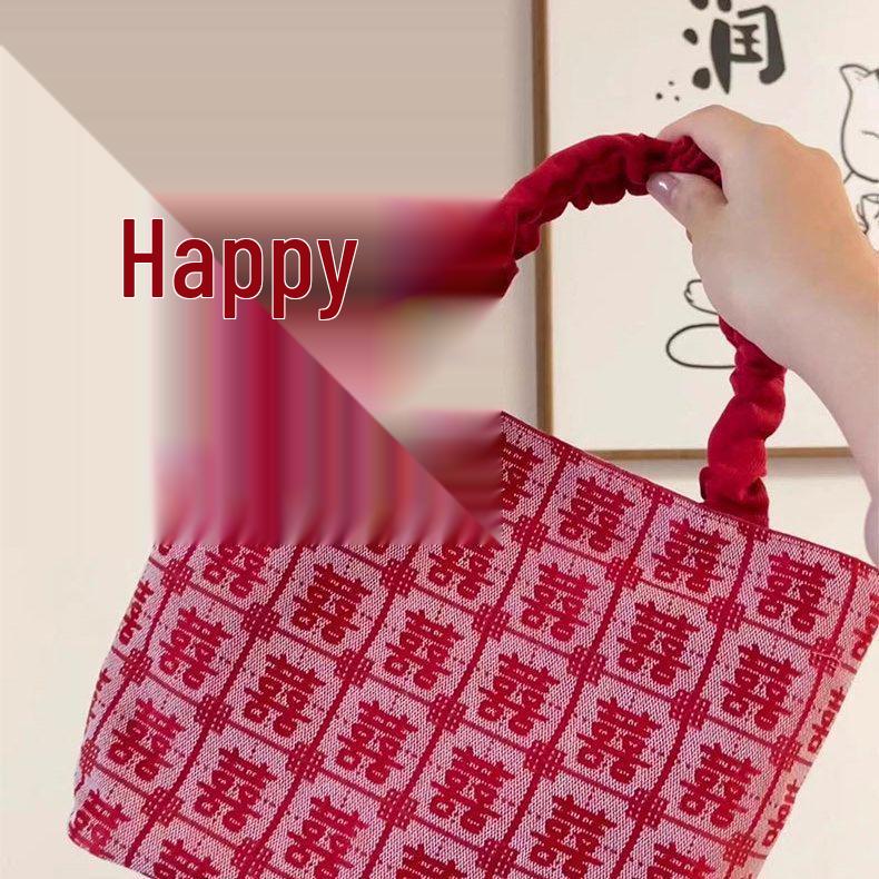 2025 Double Happiness Wedding Handbag: Chinese-Style Bridal & Bridesmaid Gift Bag