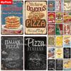 PIZZA Metal Sign Plaque Metal Vintage Fast Food Tin Sign Wall Decor for Kitchen Cafe Diner Bar Pancakes Metal Signs