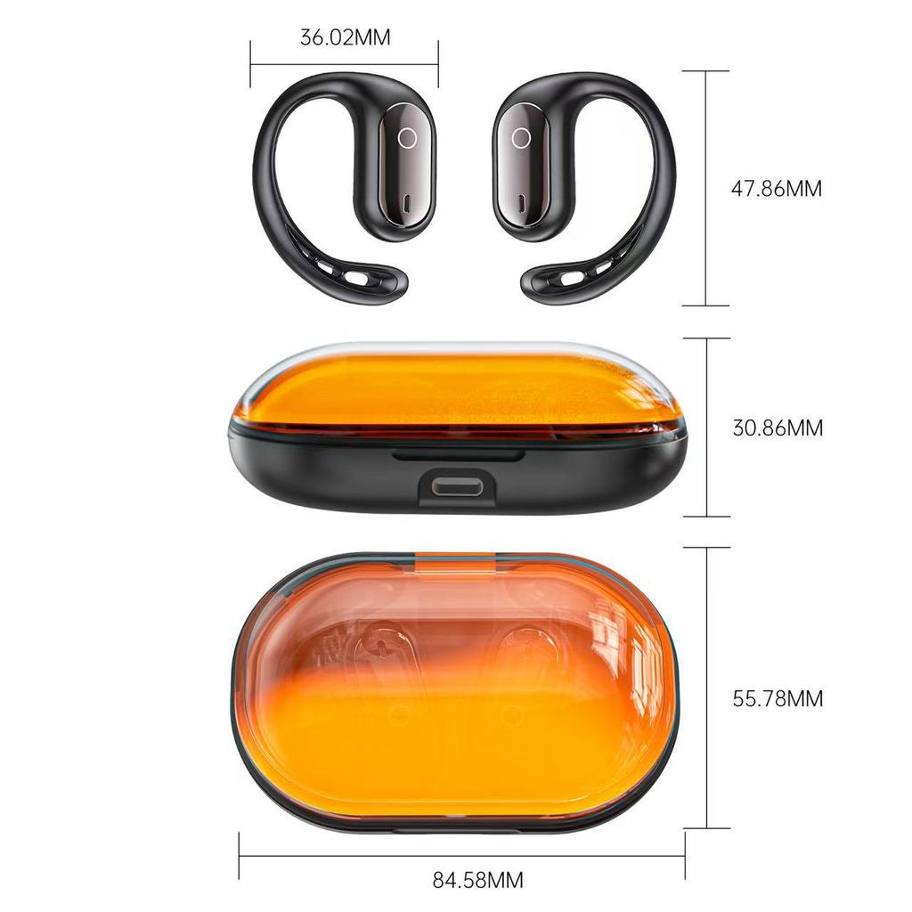 Luminous Quicksand Bluetooth 5.4 Earphones Real-time AI Translation Headset Night Light Flowing Hanging Wireless Headphone NEC Noise Reduction Earbuds