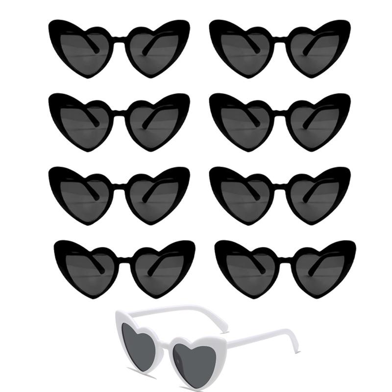 Bachelorette Party Heart Shaped Glasses Black White Pink Avocado Green Wedding Bridal Shower Decor Bridesmaid Gifts Bride to Be