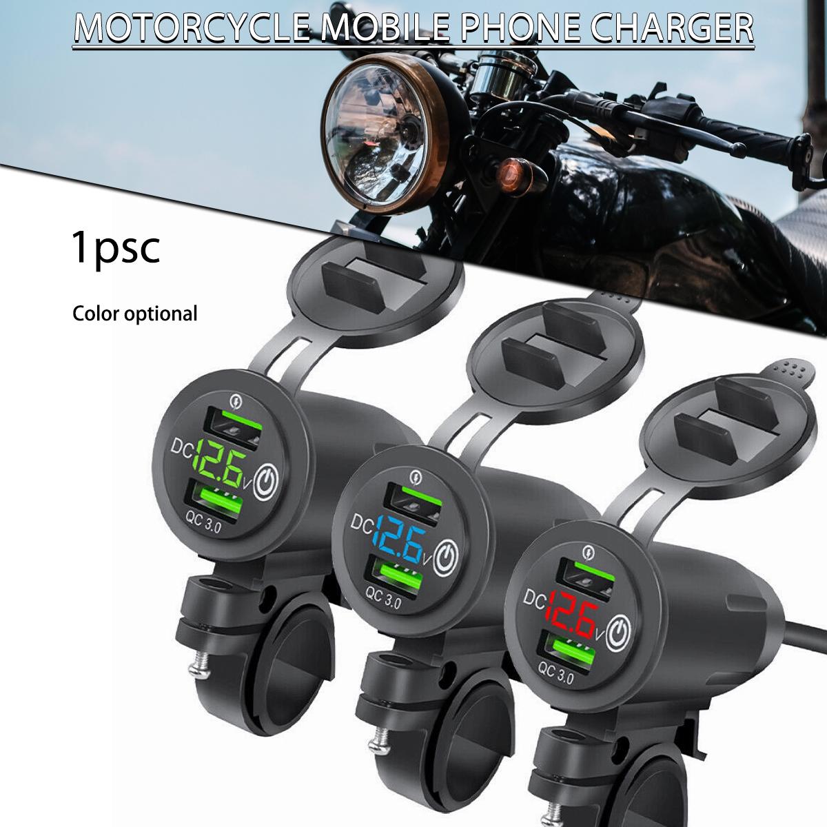 

Lvye Новый 12 В 2 USB-руль мотоцикла QC 3,0 Разъем для зарядного устройства Вольтметр 2 Переключатель