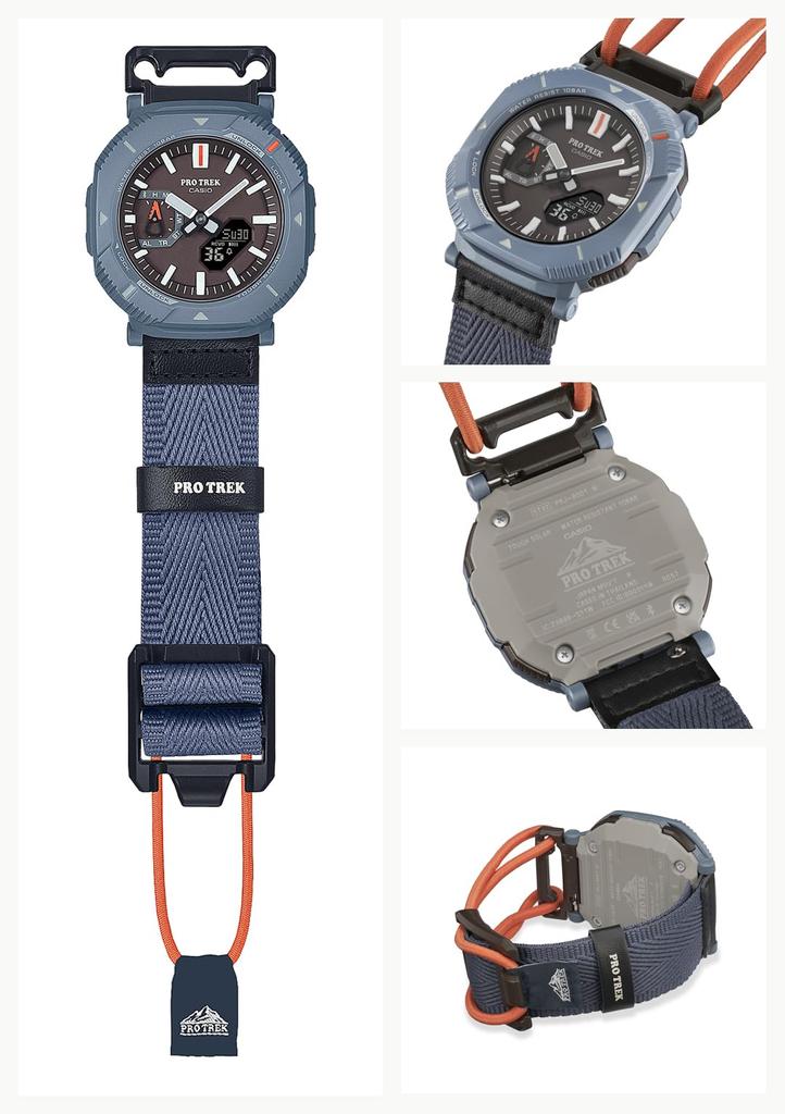 Zegarek Casio Pro Trek PRJ-B001B-2JF Męski [Oficjalny Produkt Japoński] Zegarek Bluetooth z Linii Hiker z Tough Solar, Pasek z Linki Bungee z Tworzywa Biomasy