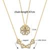 CARLIDANA Transform Luxury Four Leaf Clover Pendant Necklace  Crystal Gold Color Heart Love Jewelry for Women Gift