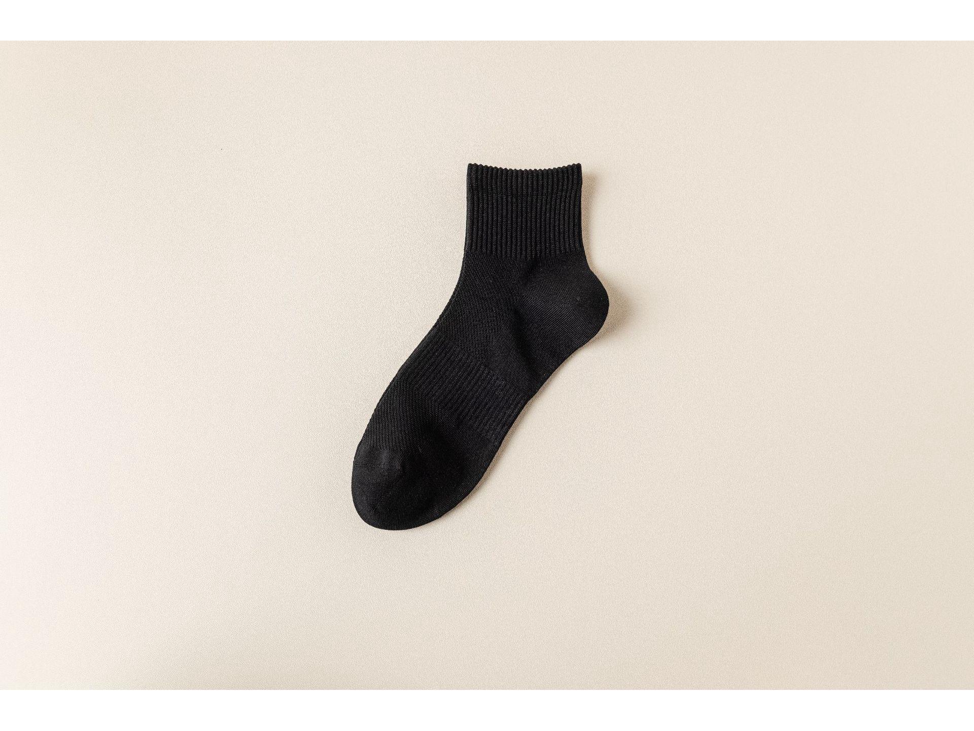 

Мужские хлопковые сетчатые носки для формирования талии - Дышащие, Влагоотводящие, Устойчивые к запаху, Короткие, Бесшовные, для весенних и осенних видов спорта One Size чёрный