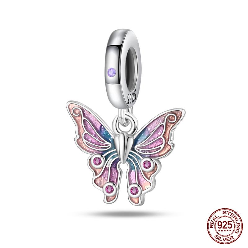 Original 925 Prata Esterlina Cor Mágica Camaleão Luminoso Série Charme Contas Adequado Ajuste Pulseira DIY Jóias Presentes