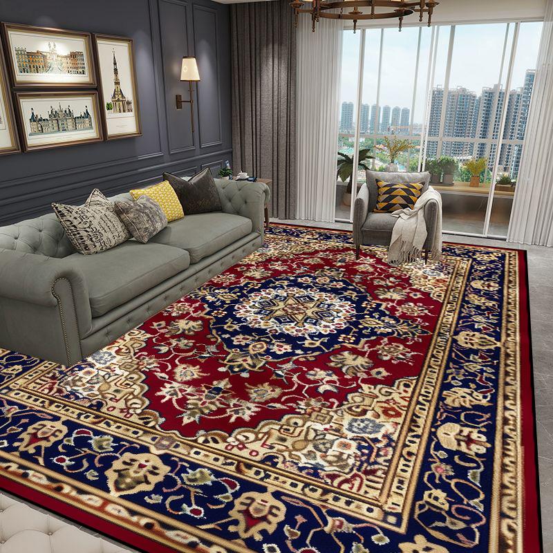Ethnic Style Bedroom Carpet Vintage Persian Carpet Living Room High-end Luxury Rug Large Area Non-slip Washable Porch Floor Mat