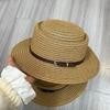 European and American fashion straw hat women's versatile sun hat green belt sun hat outdoor travel beach hat summer top hat