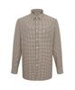 DAKS SHIRTS Easy Care Cotton Blend Small Check Shirt Regular Fit Beige_Dma1Shcl141I1