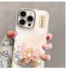 Pearl Lotus for Apple 16 Promax Personality 15 Brand New 14 Mobile Phone Case for IPhone 13 Electroplating 11 Creative
