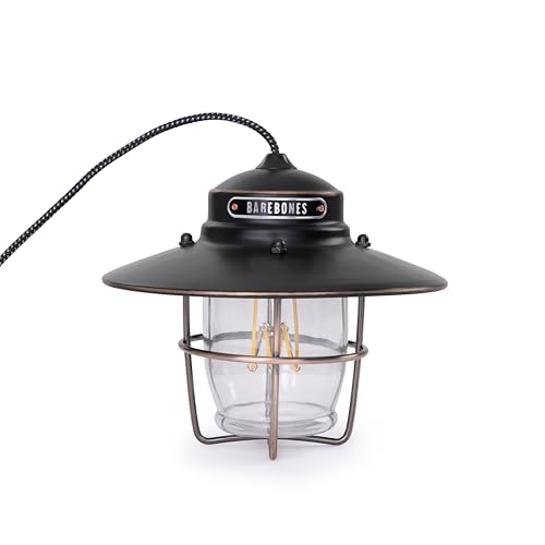 

Barebones Outpost Pendant Light, Antique Bronze, Weatherproof USB-C LED Lantern with Dimmable Coil Edison Filament and 10.5ft Braided Cord for Outdoor