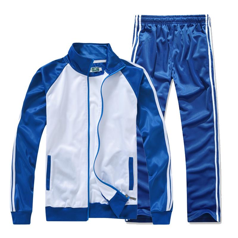 Blue and White School Uniform Sportswear for Junior High and High School Students