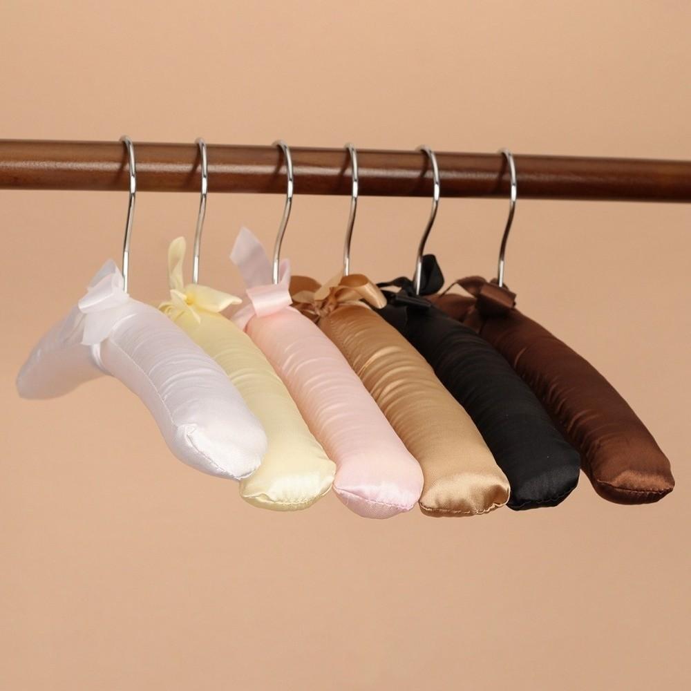 5PCS Non-slip Satin Padded Display Hanger Soft Sponge Clothes Hangers Wrapped Clothes Hanger  Hotel
