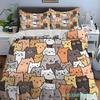 Cute Cartoon Cats Print Bedding Set Duvet Cover 1 Duvet Cover 2 Pillowcases Adult And Children Bedding Set Luxury Comforter Set