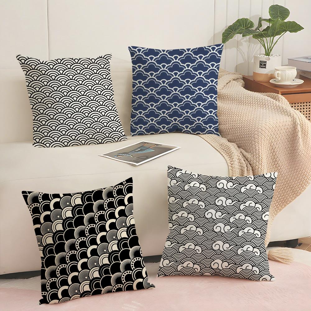 Japanese Style Cushion Cover Soft Short Plush Pillow Cover Smooth Cozy Texture Aesthetic Cushion Case Home Decor