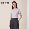 EICHITOO Women's Light Purple Slim-Fit T-Shirt