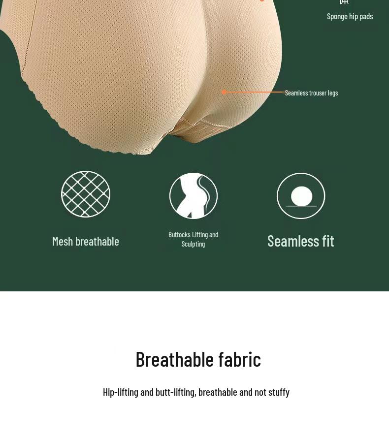 High-Waist Seamless Padded Buttocks Enhancer with Breathable Abdomen Support for Women