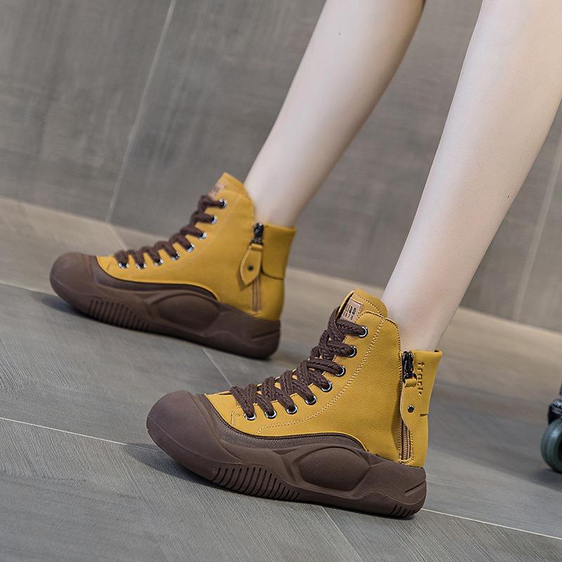 

Взуття тата Ретро Товста підошва Повсякденна Мода Жіноче взуття 38 жовтий