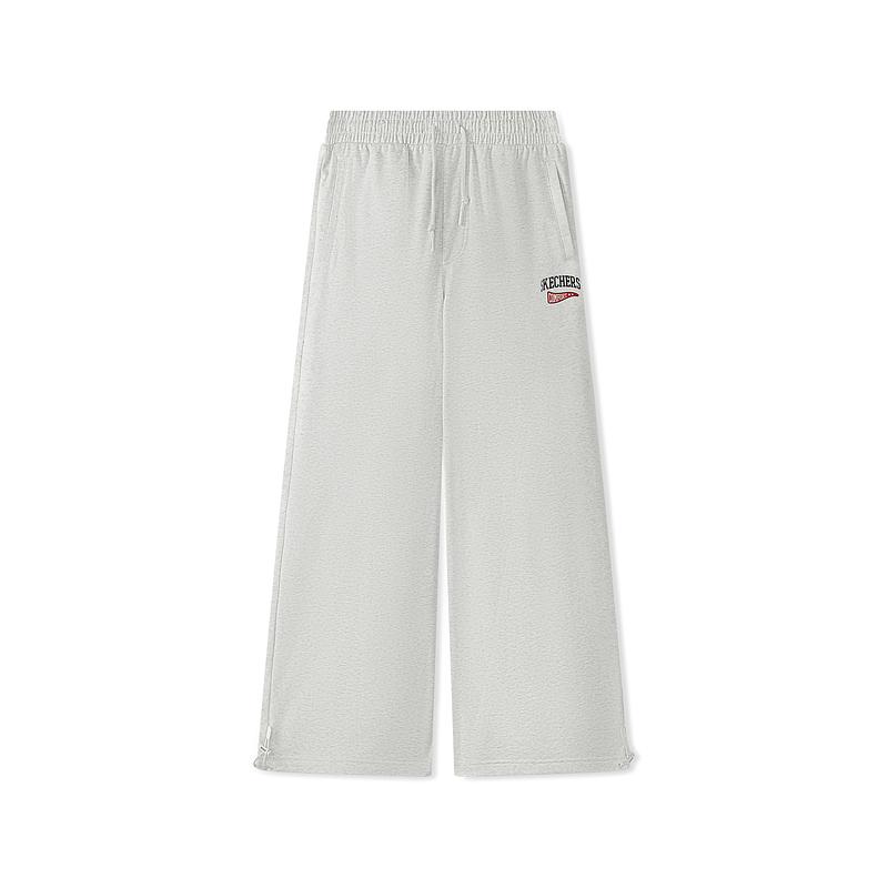 Skechers Loose Fit Mid Rise Drawstring Knit Sports Pants With Letter Print Men pants Light-White Gray L225M093-0248 M