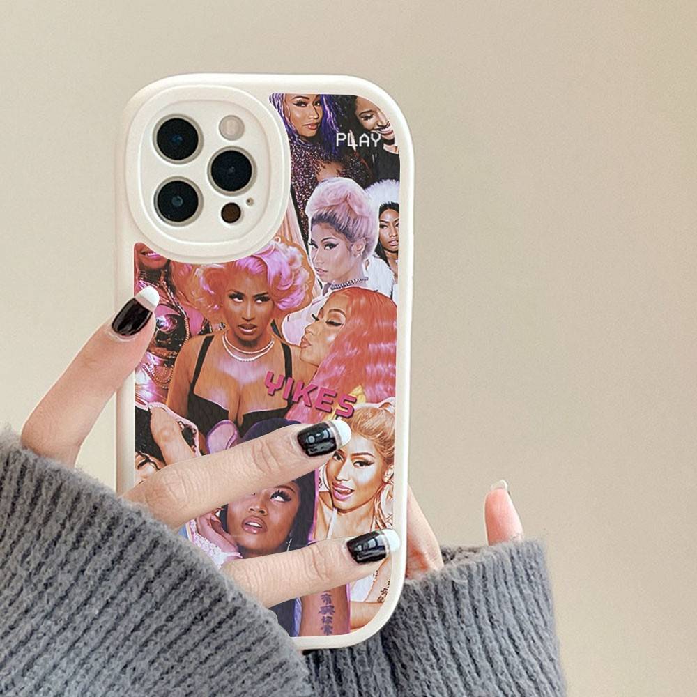N-Nicki Singer Minaj Silicone Phone Case For IPhone 16 15 14 13 12 11 Pro Max Mini Leather Soft Cover