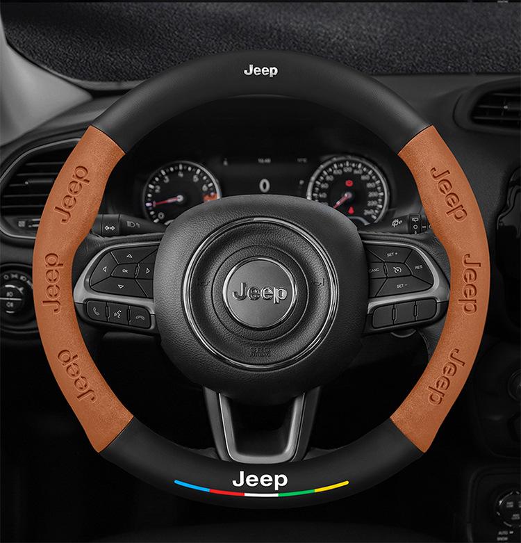 Jeep Steering Wheel Cover for Compass, Renegade, Cherokee, Wrangler, Commander, Gladiator