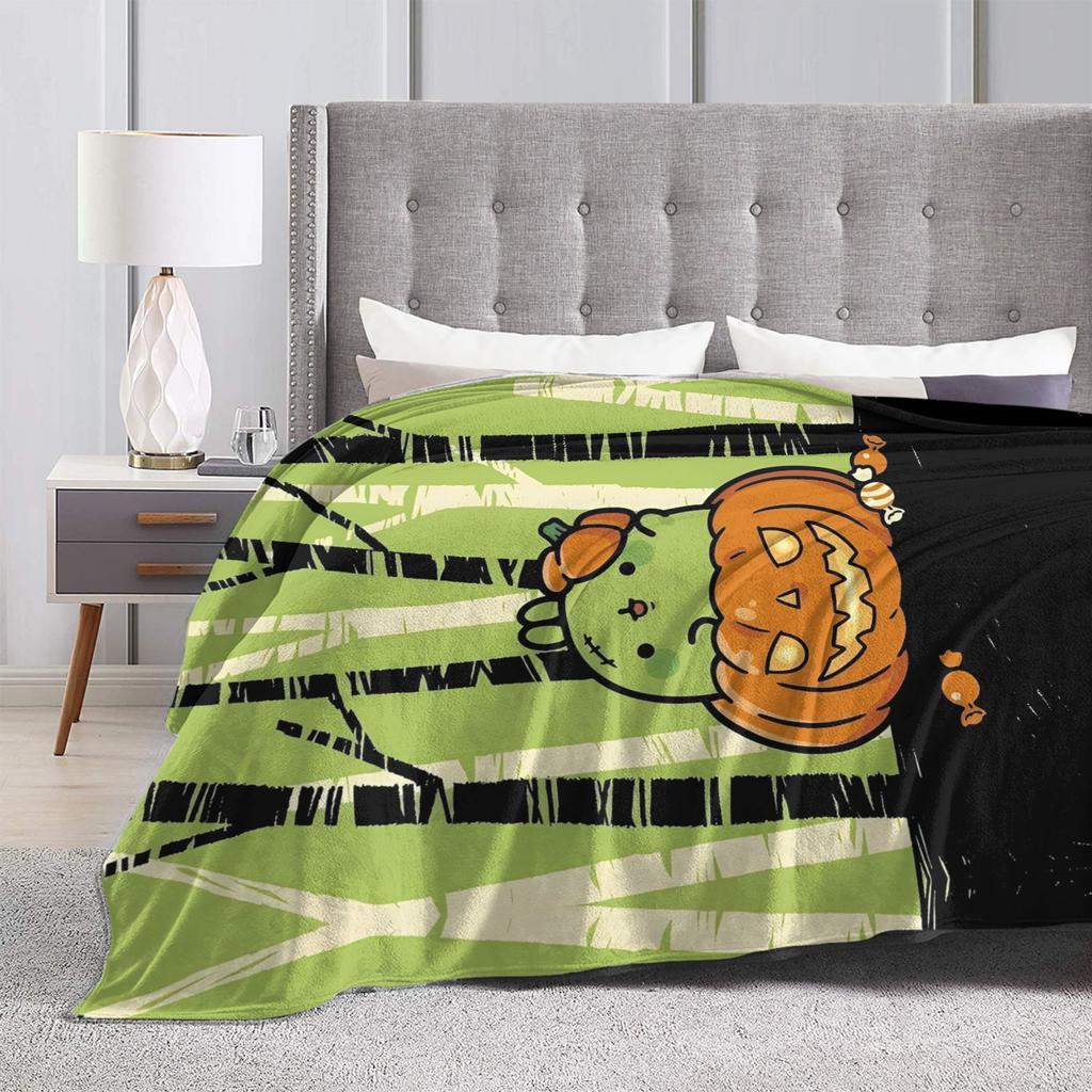 Halloween Pumpkin Cute M-Molangs Blankets Flannel Summer Breathable Super Warm Throw Blanket for Home Outdoor Rug Piece