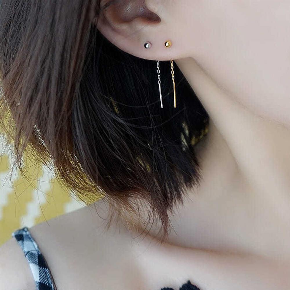 

Женщины Простой Темперамент Минималистский Короткий Модные Украшения Маленькие Серьги-Кисточки Из Бусин Серьги-Пусеты