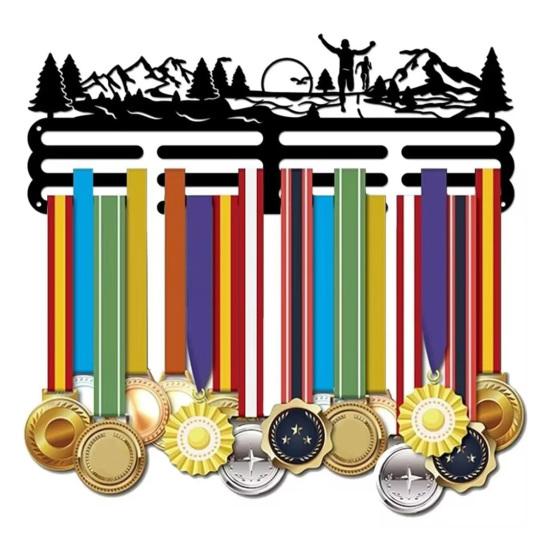 Yousheng Sportmedaillen-Ausstellungsregal Hochbelastbares Metall Wandmontage Auszeichnungshalter Wettbewerb Rennmedaillen Organizer Aufhängerständer Dekoration