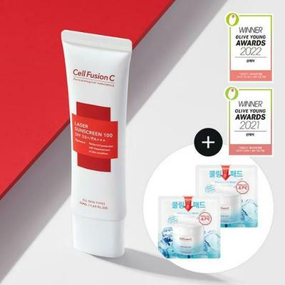 Laser Sunscreen 100 50mL Special Set (Cooling Pad*2pcs*2ea)