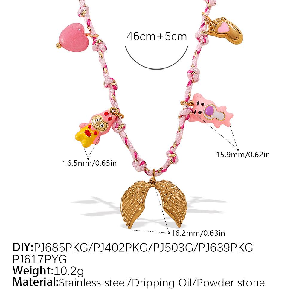 Japan and Korea Fashion Niche DIY Pendant Bracelet Personality Versatile Non-fading Gold-plated Pendant Necklace Jewelry Women