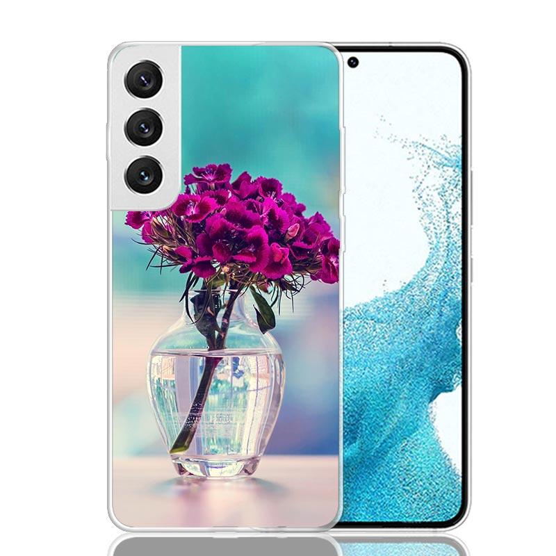 Purple Lavender Flowers Phone Case For Samsung Galaxy S26 S25 Edge S24 S23 FE S22 Ultra S21 Plus S20 + Fundas Cover Coque Galaxy