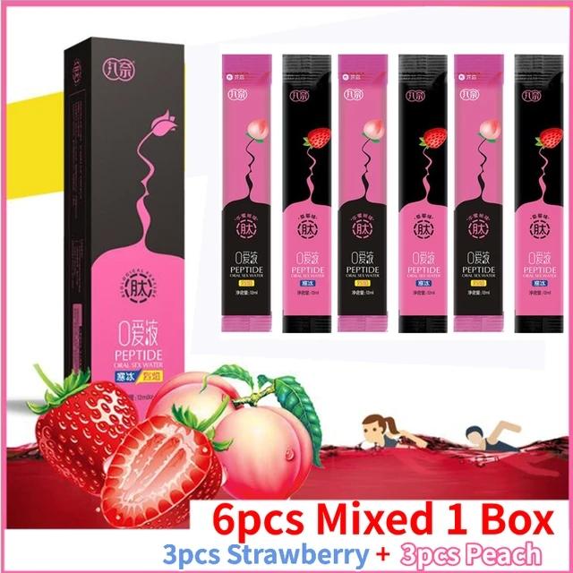 6pcs Oral Sex Water Liquid Edible Lubricant Strawberry Peach Flavor Ice Fire Lubricants Sex Toys for Women Men Couples Sex Shop