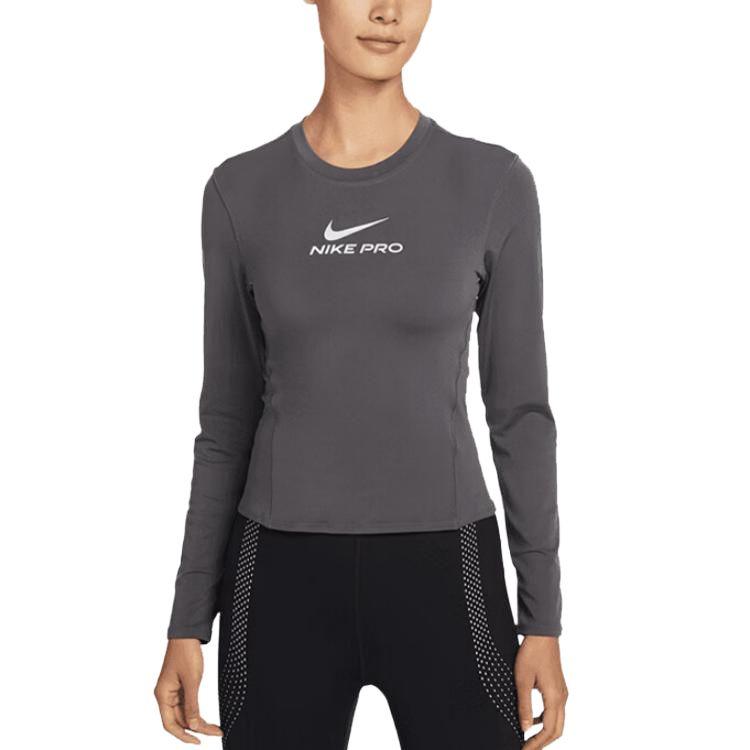 

Nike Pro T Shirts Women s Dark Gray Crew Neck IQ0837-036 XL