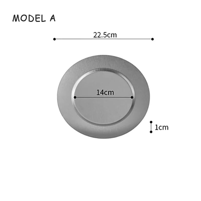 Light Luxury Metal Dinner Plate, Household Breakfast Tools, Round Sushi Sashimi Tray, Stainless Steel Dish, Nordic Tableware