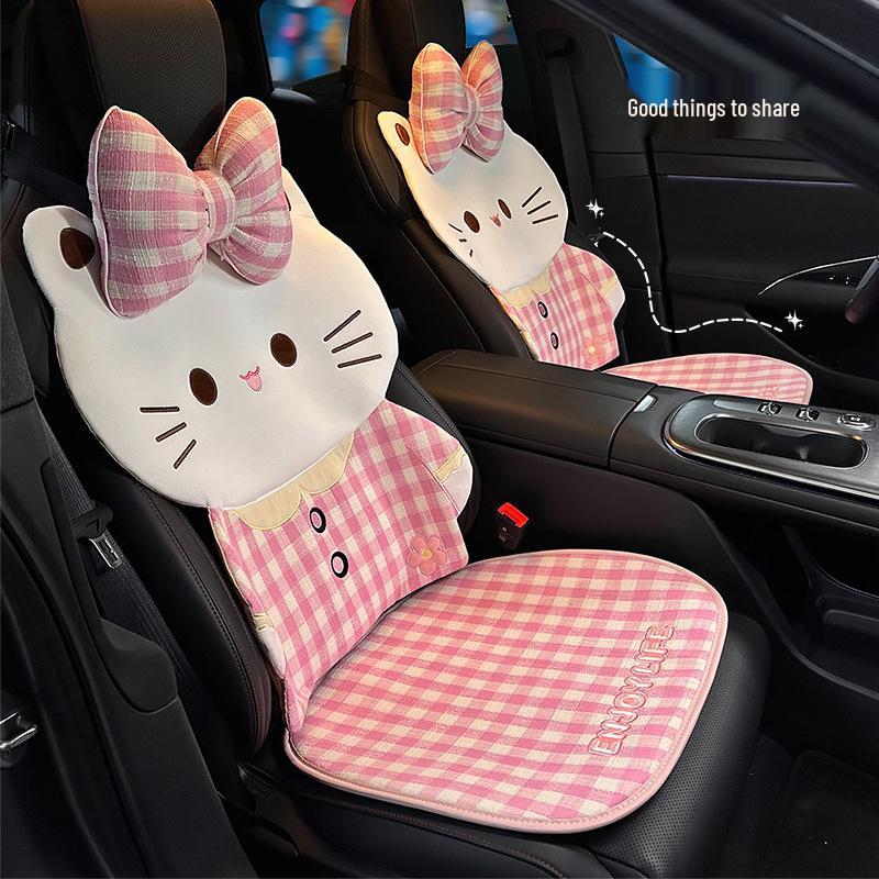 2026 Universal Cute Cat Car Seat Cushion - Comfortable, High-Quality, Four Seasons Half-Cover.