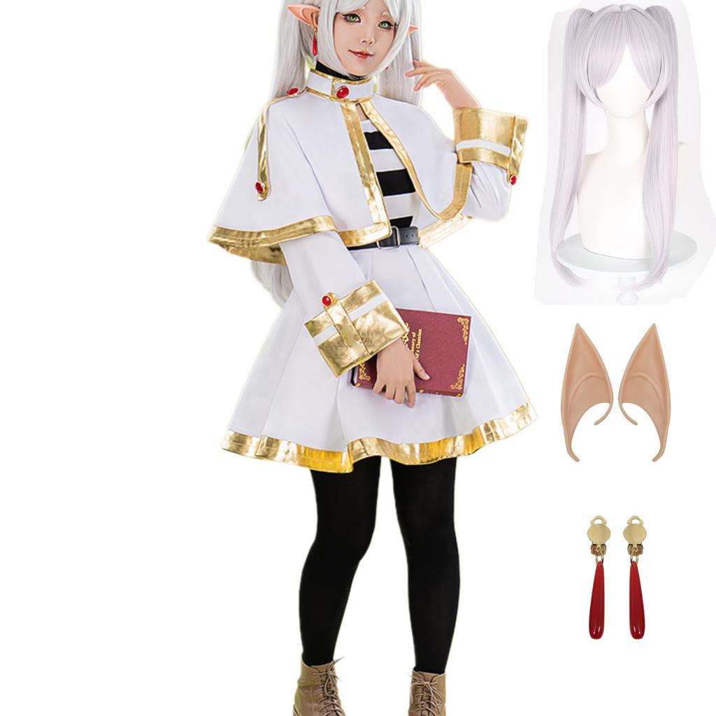 COSSA Freiren Cosplay Costume with Perfect for Stage Everyday School Cultural and Christmas Wig, Performances, Wear, Festivals, Festivals, Halloween,