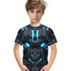 Krieger Rüstung Jungen Kleidung 3D Druck Kinder T-Shirt Sommer Rundhals Kurzarm Oberteil Lässiges T-Shirt Locker Streetwear Kinderkleidung